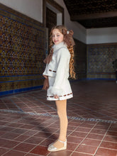Load image into Gallery viewer, Naxos Cream and chocolate brown 3 piece suit with hairbow