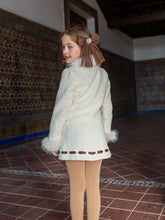 Load image into Gallery viewer, Naxos Cream and chocolate brown 3 piece suit with hairbow