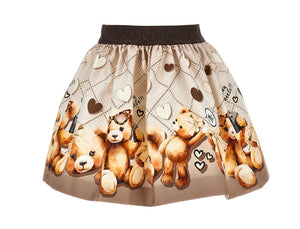 Monnalisa teddy jersey top & skirt set