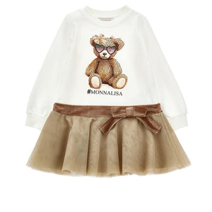Monnalisa teddy jersey dress