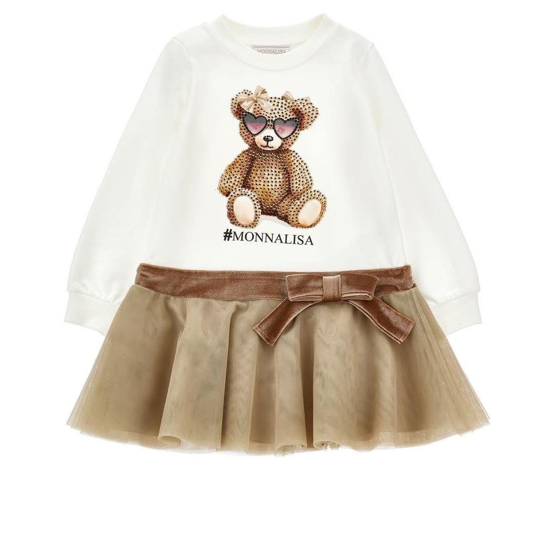Monnalisa teddy jersey dress
