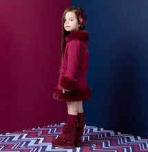 Load image into Gallery viewer, Adee wine 3 piece fur set (jacket, skirt &amp; top