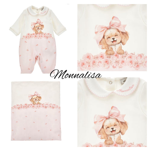 Monnalisa AW babygrow&blanket set