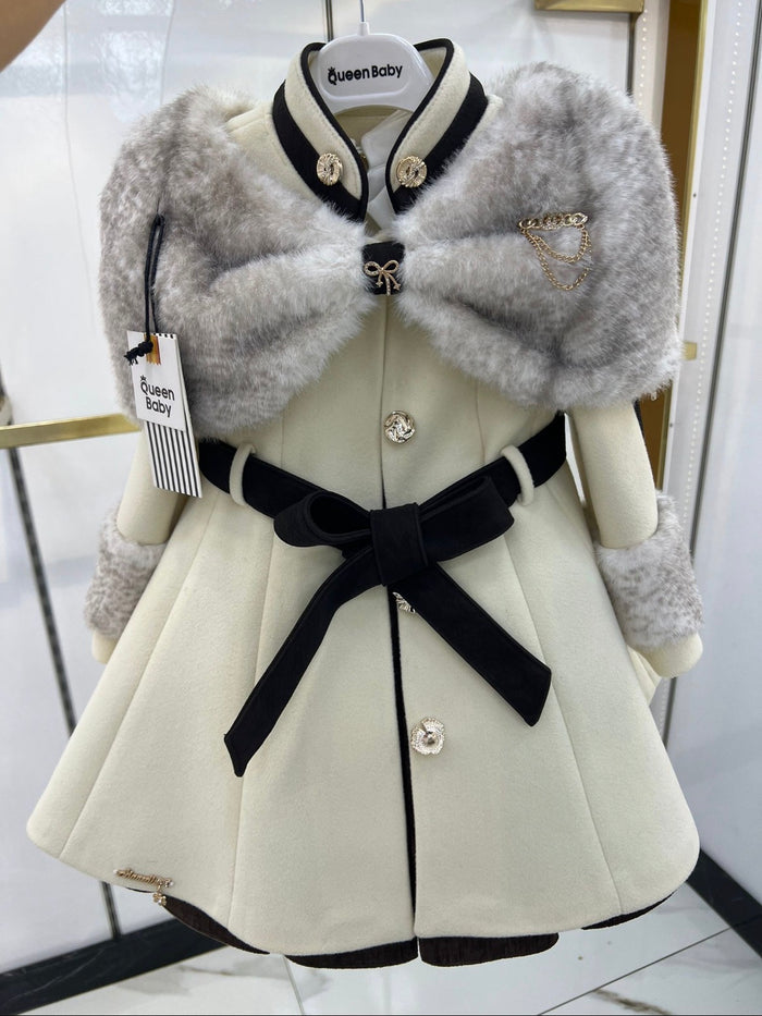 New Cream Coat, with poncho&  dress set (2-3 week wait )