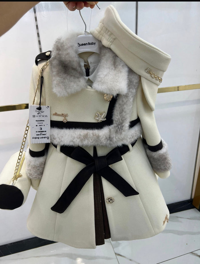 Cream coat with dress, hat & bag (2/3 week wait )