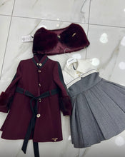 Load image into Gallery viewer, Burgandy coat &amp; dress set (2/3 week wait))