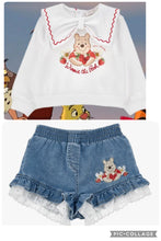Load image into Gallery viewer, Monnalisa Winnie the Pooh top &amp; denim short set