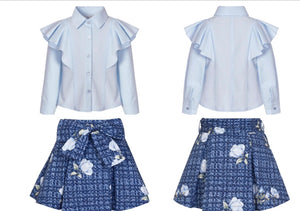 BC24 Blue shirt & skirt