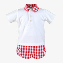 Load image into Gallery viewer, Boys Red cheque Miranda short set