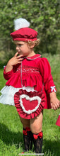 Load image into Gallery viewer, AW25 red velvet smock dress