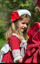 Load image into Gallery viewer, AW25 Red lace &amp; fur dress (hairband sold separately)