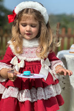 Load image into Gallery viewer, AW25 Red lace &amp; fur dress (hairband sold separately)