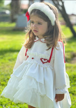 Load image into Gallery viewer, Aw25 white velvet smock dress (hairband sold separately)