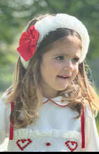 Load image into Gallery viewer, Aw25 white velvet smock dress (hairband sold separately)