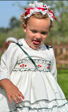 Load image into Gallery viewer, AW25 velvet smock with green details