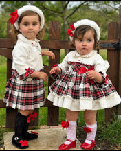 Load image into Gallery viewer, AW25 Velvet and cheque puffball dress