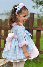 Load image into Gallery viewer, AW25 baby blue &amp; pink cheque Dress