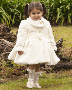 IN24 Girls cream fur coat