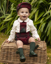 Load image into Gallery viewer, IN24 boys burgundy cheque 2piece(hat sold separately)