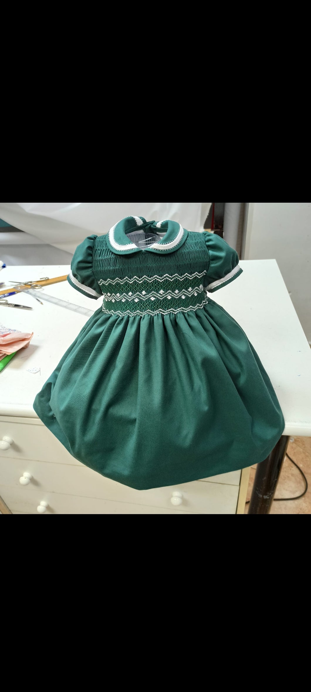 Emerald Green Filita smock dress