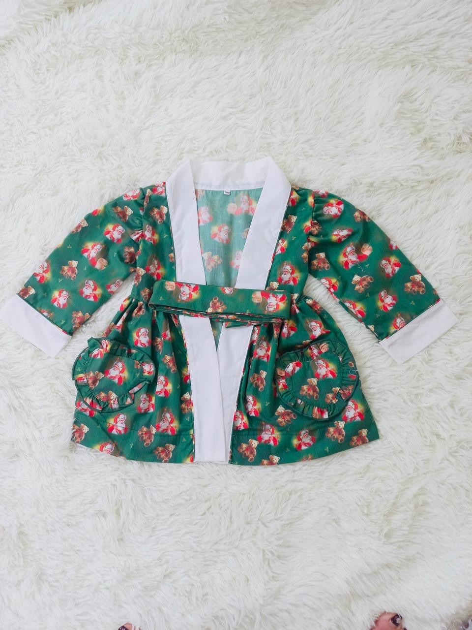 Santa& bear girls Christmas pjs & dressing gown ( October delivery