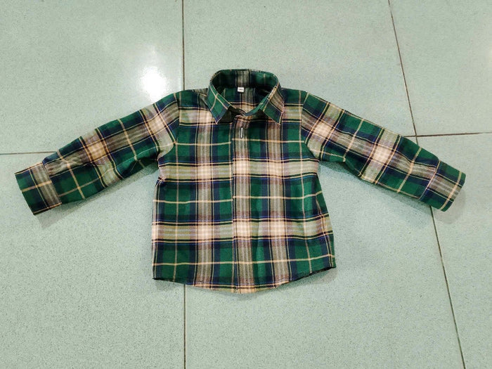 Boys Green tartan shirt