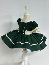 Load image into Gallery viewer, Emerald Green &amp; Cream Classic dress (November delivery)