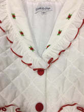 Load image into Gallery viewer, Girls Quilted White/ red trim dressing gown &amp; pj set ( September delivery)