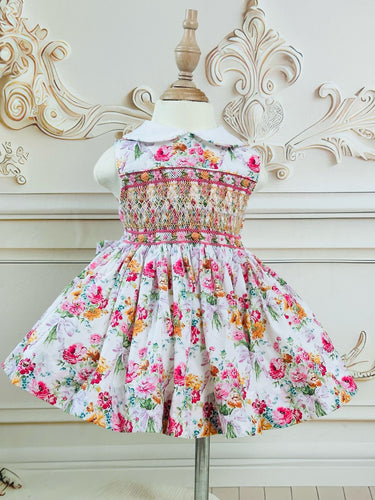 Girls sleeveless Floral smock