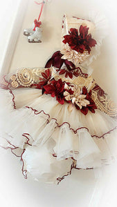 Ela confection Cream/ wine Dress