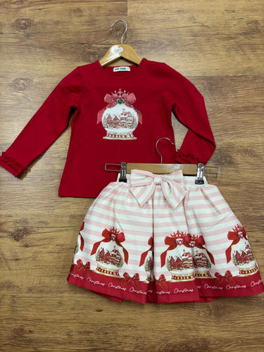 Red Christmas Skirt&top set 0097