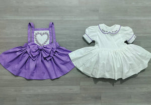 Heart embroidery pinafore&classic dresss ( march deilvery)