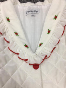 Girls Quilted White/ red trim dressing gown & pj set ( September delivery)