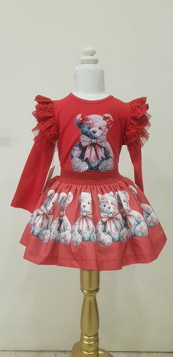 Red teddy neon set