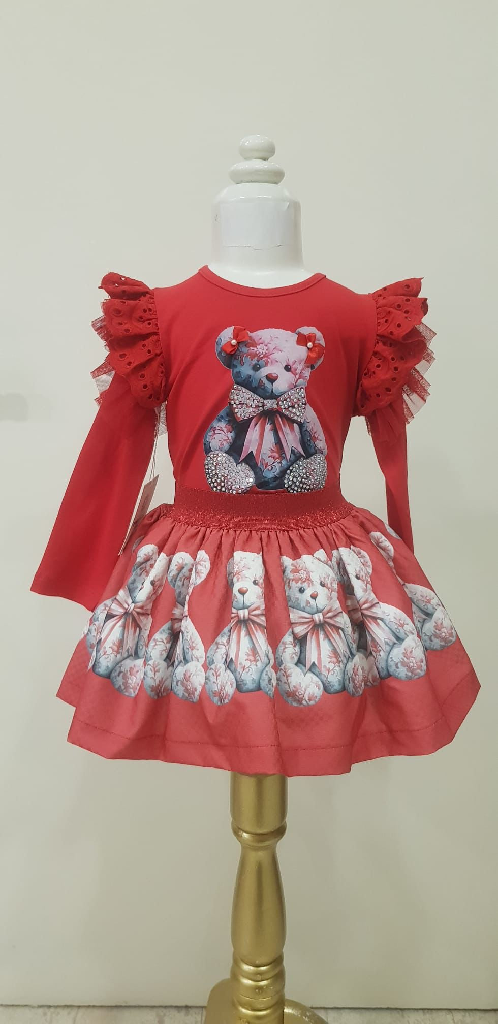 Red teddy neon set
