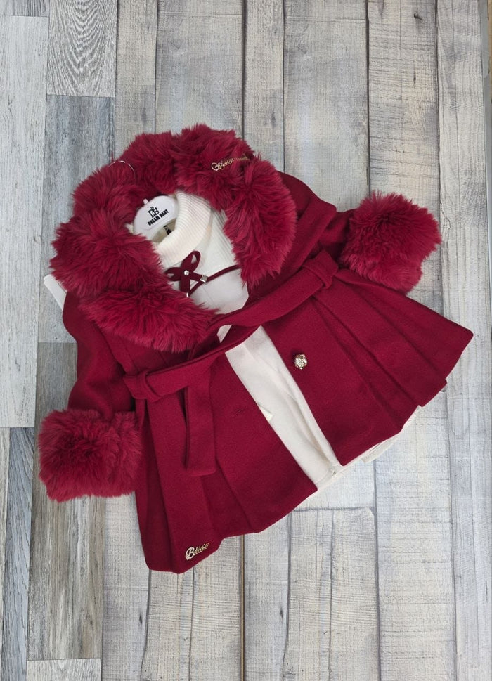 Girls Red coat & dress set