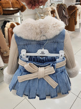 Load image into Gallery viewer, Girls 3 piece denim fur jacket , top &amp; skirt