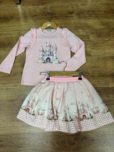 Pink Castle skirt&top set 0098