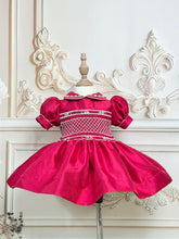 Load image into Gallery viewer, Red glitter fabric smock dress ( September delivery)