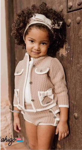 Girls Camel/ Cream Rahigo with beret