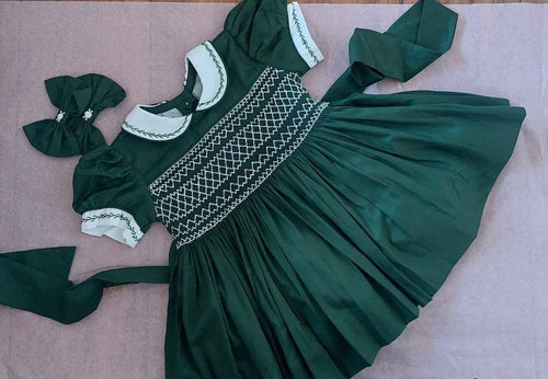 Preorder Emerald Green smock dress ( end of November delivery)