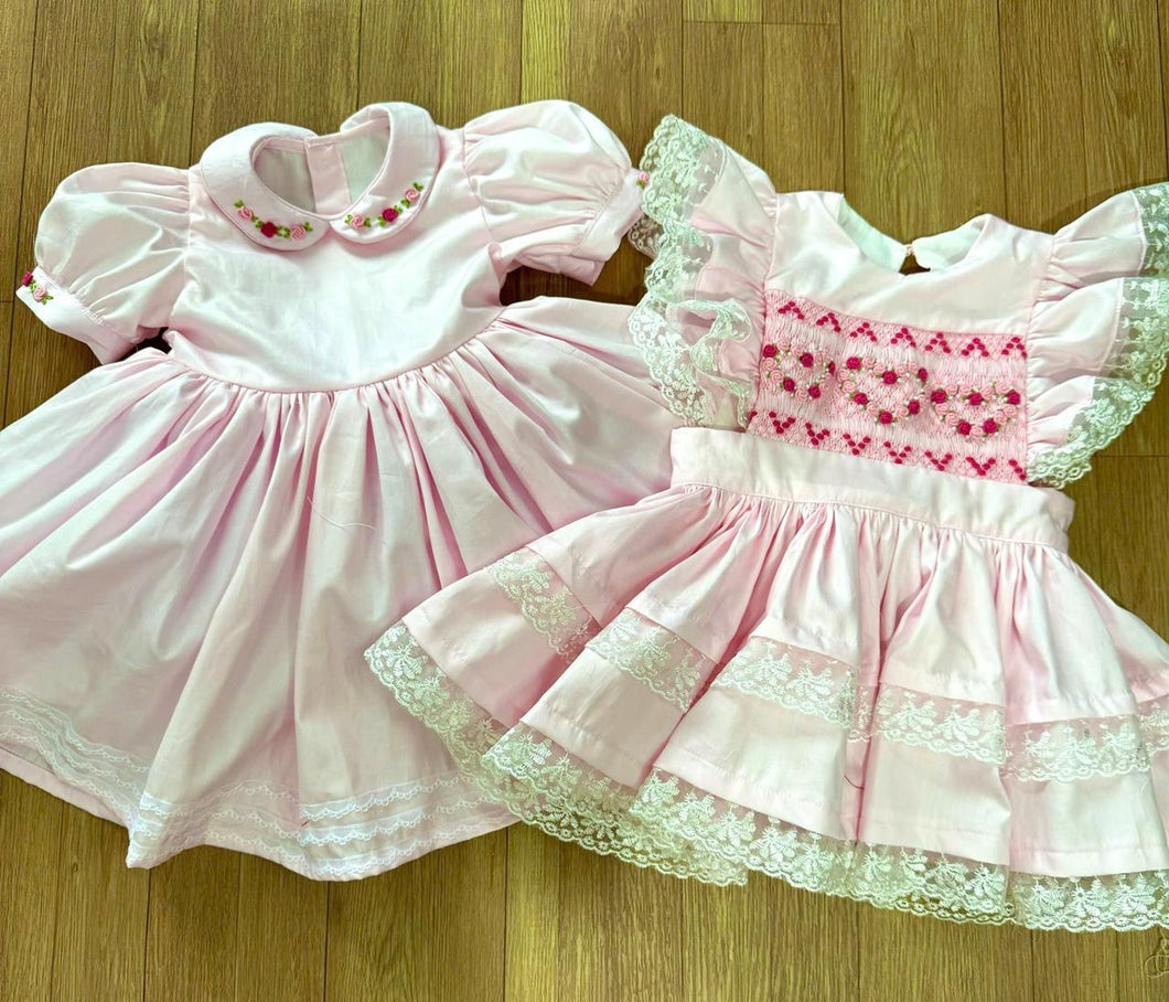 Preorder Smock pinny & classic dress set (with 2 bows/hairband) *November delivery ^