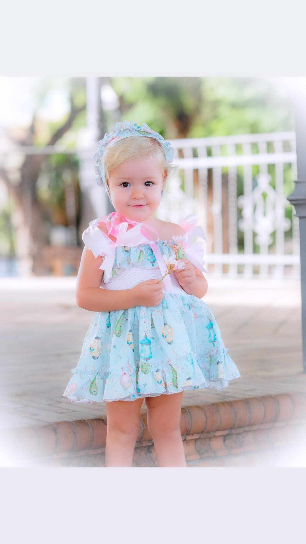 Ela Balloon dress , pants & bonnet