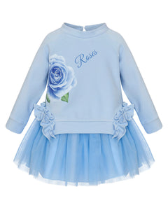 Balloon Chic AW23 blue roses Tulle dress/September deilvery