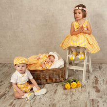 Load image into Gallery viewer, Sonata SS24 boys yellow gigham 2piece