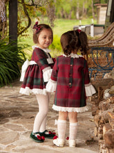 Load image into Gallery viewer, IN24 burgandy check Aline dress