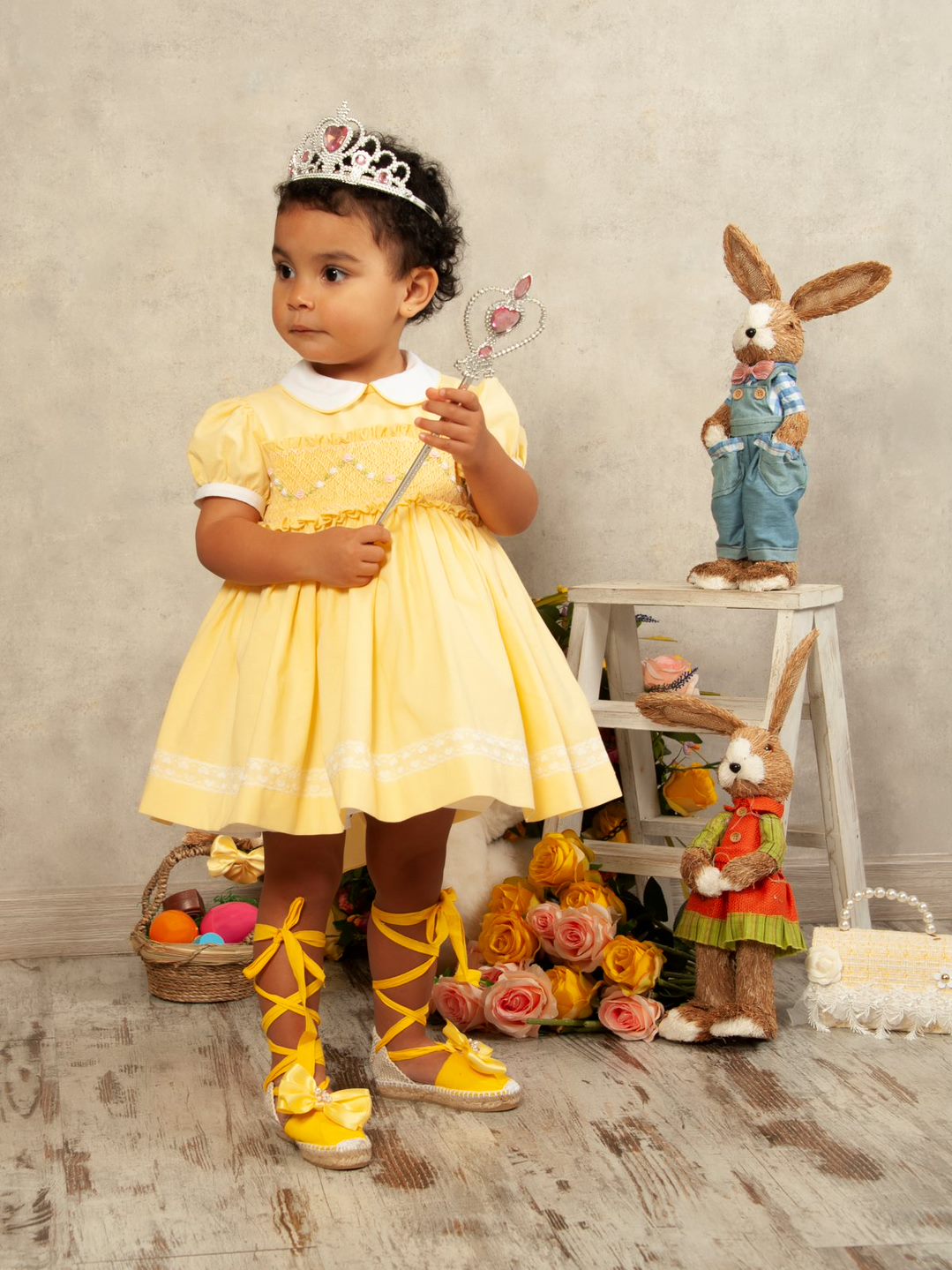 Sonata SS24 Yellow smock dress LittleBoPeep Sonata SS24 Yellow smock dress LittleBoPeep