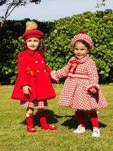 Load image into Gallery viewer, IN24 girl's red cheque coat