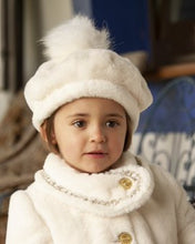 Load image into Gallery viewer, IN24 Girls cream fur coat