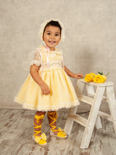 Load image into Gallery viewer, Sonata SS24 lemon organza flower smock